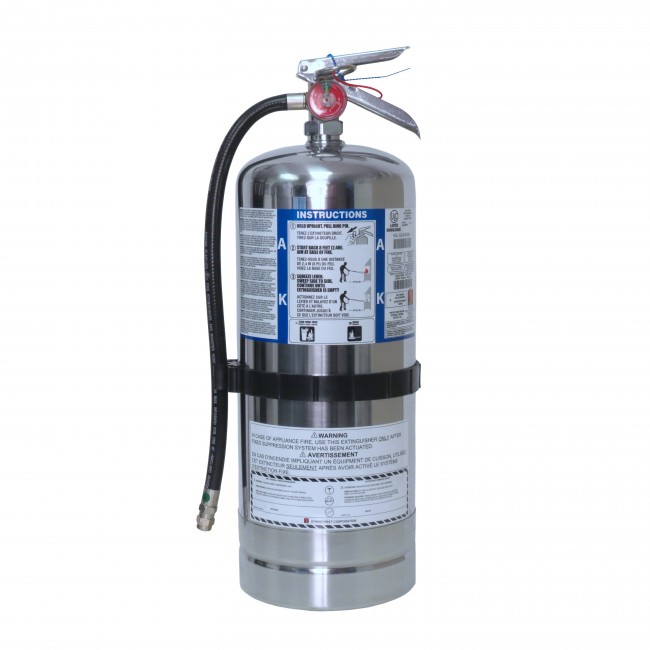 Portable fire extinguisher 1.6 gallons, type AK, ULC 2AK, with wall hook. Ideal for commercial kitchens and restaurents.