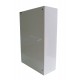 Wall-mounted metal first aid cabinet with solid door panel and lock with 2 keys.