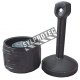Smoker's Cease-Fire cigarette receptacle, black polyethylene with galvanized steel pail, capacity 4 US gal (15L). FM approved.
