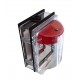 Clear water-resistant polycarbonate cover for surface-mount manual fire alarm pull station.