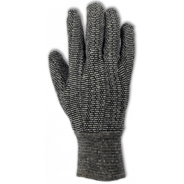 Jersey glove whit knit wrist color salt and pepper, pk / 12 unit