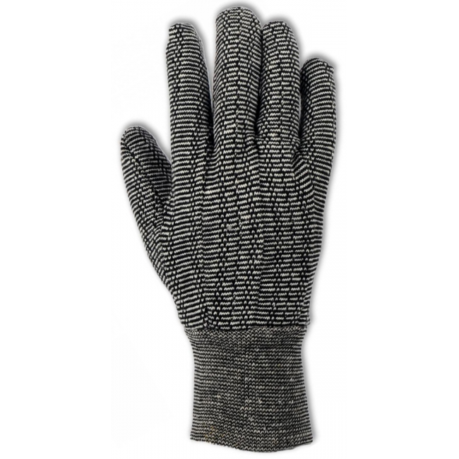 page pop Peeling Salt and pepper jersey glove with knit wrist.