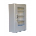Wall-mounted metal first aid cabinet with acrylic door panel and lock with 2 keys