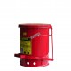 Container for oily or solvent-soaked rags, 6 gallons, with pedal, FM, UL, OSHA approuved.