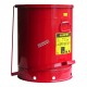 Container for oily or solvent-soaked rags, 21 gallons, with pedal, approved FM, UL, OSHA.