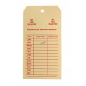 Étiquette d’inspection mensuelle en carton pour extincteurs portatifs, français, couvrant 1 an.