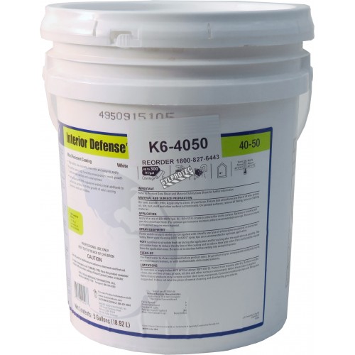 Foster Interior Defense 40-50 mold-resistant coating with IPBC fungicide &amp; metal oxides for mold control &amp; prevention. 5 gal US.