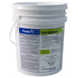 First Defense 40-80 broad spectrum disinfectant with quaternary ammonium chloride, for mold decontamination. 5 gal US container.