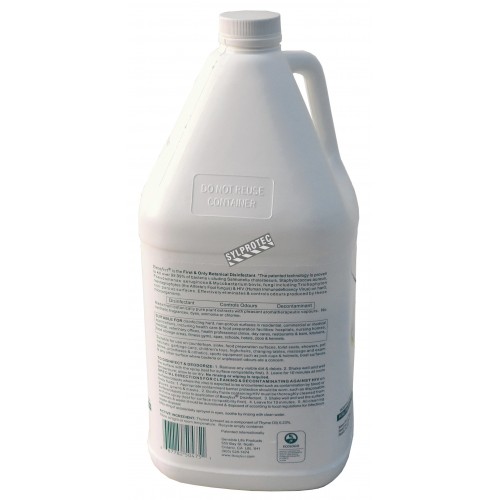 Benefect ecofriendly broad spectrum disinfectant with thyme oil, effective against mold, bacteria &amp; viruses. 1 gal US bottle.