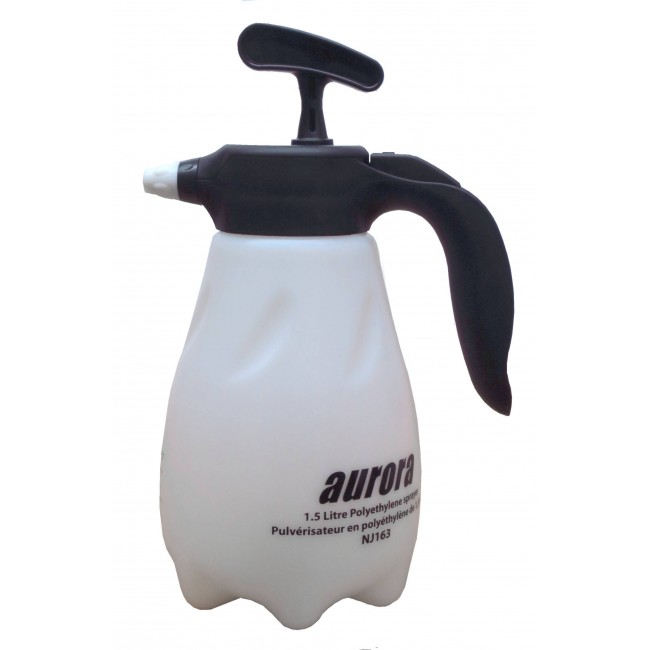 Aurora small compression sprayer with hand pump, made of HDPE with adjustable nozzle. Capacity 1.42 L (48 oz).