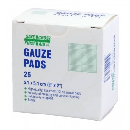 Sterile gauze pads, 2 x 2 in, 25/box.