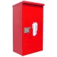 Surface-mounted outdoors steel fire cabinet for 30 lbs extinguishers.