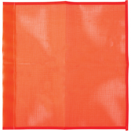 Drapeaux haute visibilité en maille de nylon orange fluo,18 po X 18 po, sans oeillets.