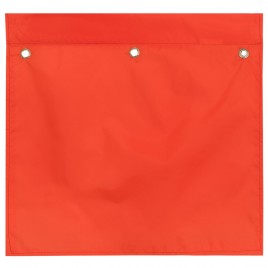 Hi-viz orange nylon traffic flags with dowel sleeve, 18 inches X 18 inches.
