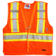Veste de circulation orange fluo, 4 grandeurs, conforme CSA Z96-15 classe 2 niveau 2, 4 poches.