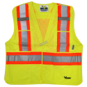High-visibility yellow safety vest, 4 sizes, class 2 level 2, 4 pockets.