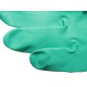 Nitrile unsupported textured & flock-lined safety glove for chemical protection. 13 in long and 11 mils thick.