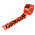Red barricade tape, DANGER, 3 in X 1000 ft.