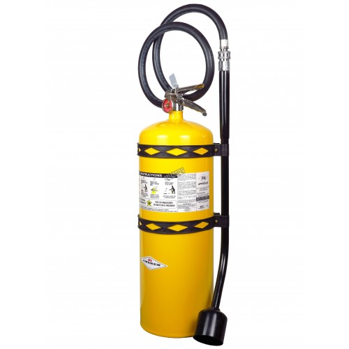 Amerex portable fire extinguisher with sodium chloride, 30 lbs, type D (sodium, potassium or magnesium fires), with wall hook