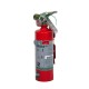 Portable fire extinguisher with Halotron I, 2.0 lbs, class BC, ULC 2B:C, with vehicle hook.