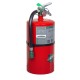 Portable fire extinguisher with Halotron I, 15.5 lbs, class ABC, ULC 2-A:10B:C, with wall hook.