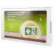 Green Running Man LED emergency exit sign, steel casing, with back-up battery