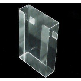 Distributeur en acrylique transparent sans compartiments pour boîtes de gants, pour installation murale ou sur une table.