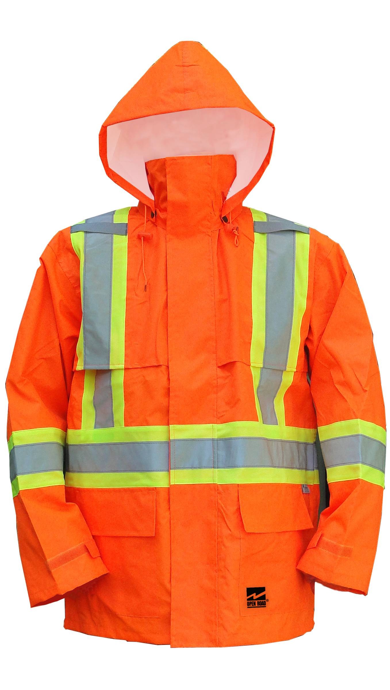 Manteau imperméable Open Road 150D orange haute visibilité avec bandes  réfléchissantes par Viking grandeurs S à 5XL