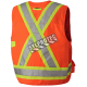 High-visibility orange surveyor vest with 14 pockets, CSA Z96-15 class 2 level 2.