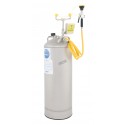 Portable eyewash station with handheld spray hose, 15 gallon (56.8 L) pressurized tank, certified ANSI Z358.1-2009.