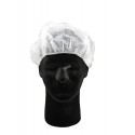 White hair cap made of nonwoven polypropylene, 21 "size, sold in packs of 100.