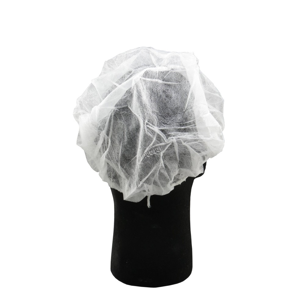White hair cap made of nonwoven polypropylene, 21 