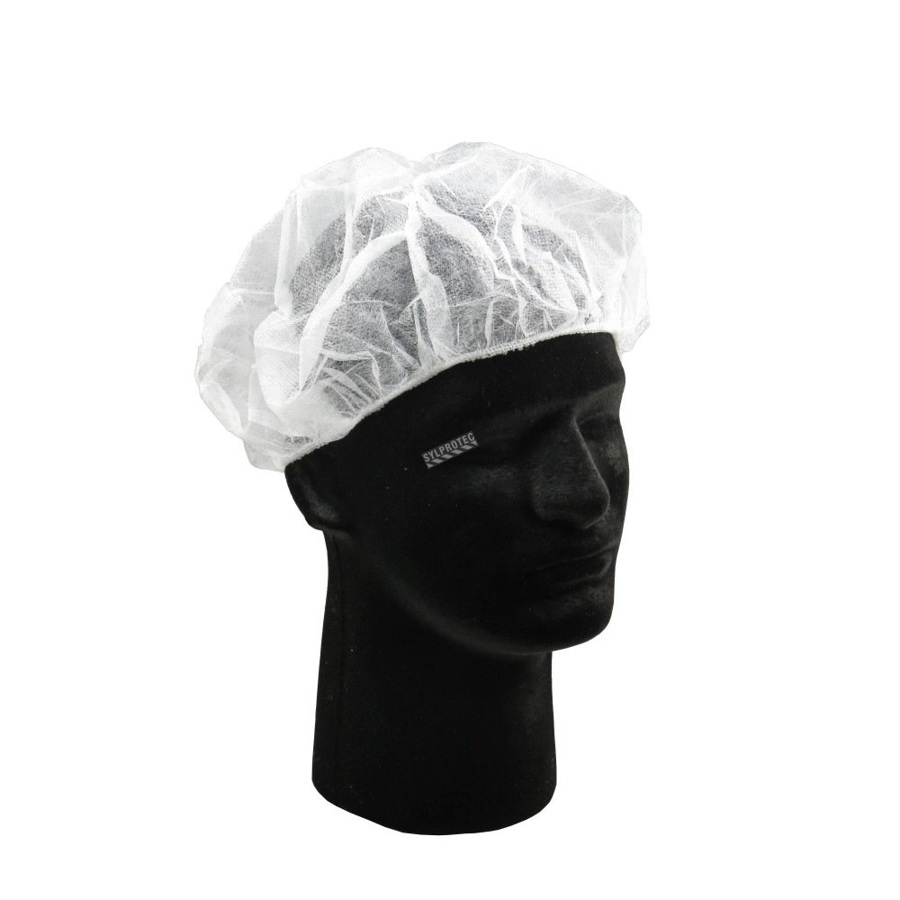 White hair cap made of nonwoven polypropylene, 21 