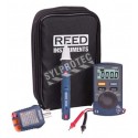 Combo household electrical test kit with 3 instruments and carrying case.