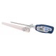 Stainless steel digital stem thermometer with LCD display, temperature range -40°C to 250°C (-40°F to 482°F).