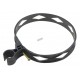 Heavy-duty black plastic extinguisher strap with hose clip, for 20 lbs carbon dioxide (CO2) fire extinguishers.