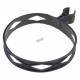 Heavy-duty black plastic extinguisher strap with hose clip, for 10 lbs & 15 lbs carbon dioxide (CO2) fire extinguishers.