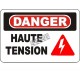 Affiche OSHA « Danger Haute tension » en français: langues, options, formats & matériaux variés
