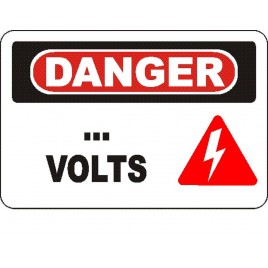 Affiche OSHA « Danger… Volts » à personnaliser: langues, options, formats & matériaux variés