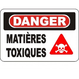 French OSHA “Danger Toxic Chemicals” sign in various sizes, materials, languages & optional features