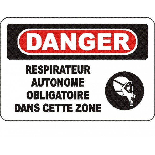 Affiche OSHA «Danger Respirateur autonome obligatoire dans cette zone»: options, formats & matériaux variés