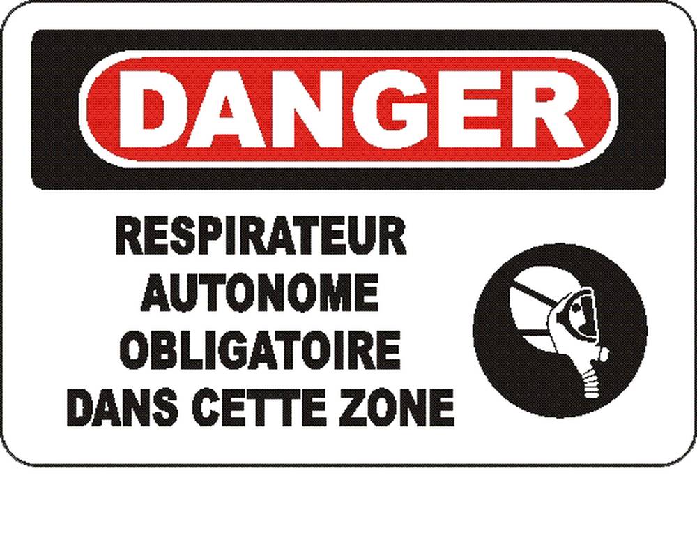 Affiche de sécurité: DANGER Portez un appareil respiratoire autonome dans  cette zone