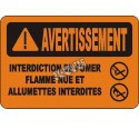 Affiche OSHA «Avertissement Interdiction de fumer Flamme nue et allumettes interdites»: options, formats & matériaux variés