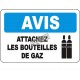 French OSHA “Notice Keep All Cylinders Chained” sign in various sizes, materials, languages & optional features