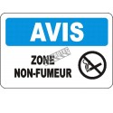 Affiche OSHA «Avis Zone non-fumeur» en français: langues, options, formats & matériaux variés