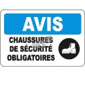 French OSHA “Notice Safety Footwear Mandatory” sign in various sizes, materials, languages & optional features