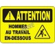 French OSHA “Caution Men Working Below” sign in various sizes, materials, languages & optional features