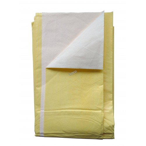 Multipurpose emergency blanket made of tissue and poly, packaged individually. 56&quot; x 88.5&quot; (142 cm x 225 cm).