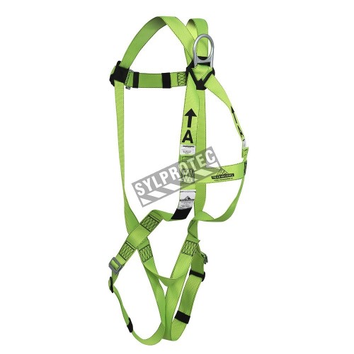 Peakwors compliance polyester safety harness, class A, one D-ring and pass-thru buckles , one size fit all..