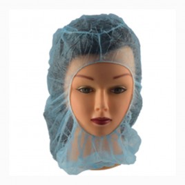 Easy Breezy disposable polypropylene blue balaclava-style hood, one size fit-all, sold by the case of 100 units.